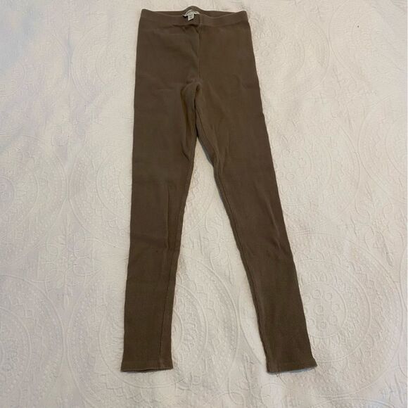 Eddie Bauer size Large Ribbed Neutral Brown Long Underwear Thermal Leggings - Picture 1 of 8